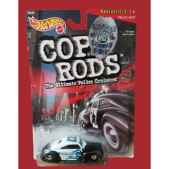 1999 Hot Wheels Cop Rods Tail Dragger Bakersfield CA Police Cruiser 1/64 Diecast - Picture 2 of 11